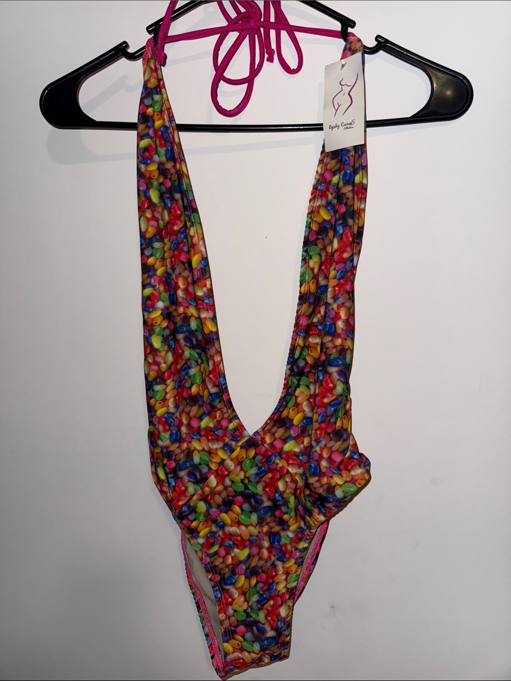 Rysky Curves Multicolor Jellybean Print One-Piece Rave Swimsuit